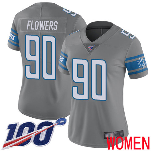Detroit Lions Limited Steel Women Trey Flowers Jersey NFL Football 90 100th Season Rush Vapor Untouchable